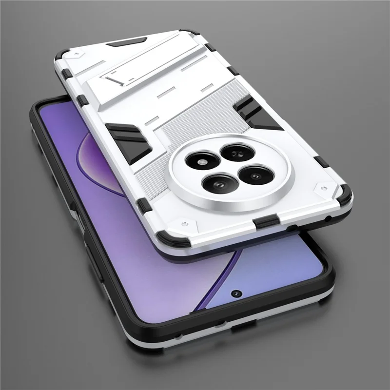 For Realme 12 5G Case PC+TPU Kickstand Anti-Drop Phone Cover - White