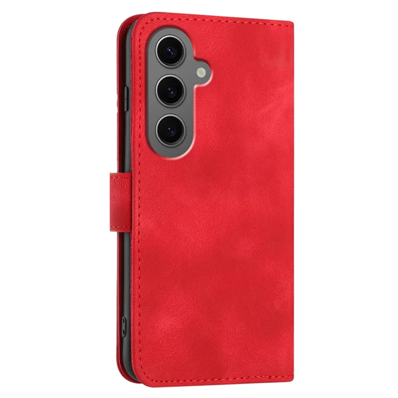 YX0040 For Samsung Galaxy S24+ Case Imprinted Leather Shockproof Wallet Phone Stand Cover - Red