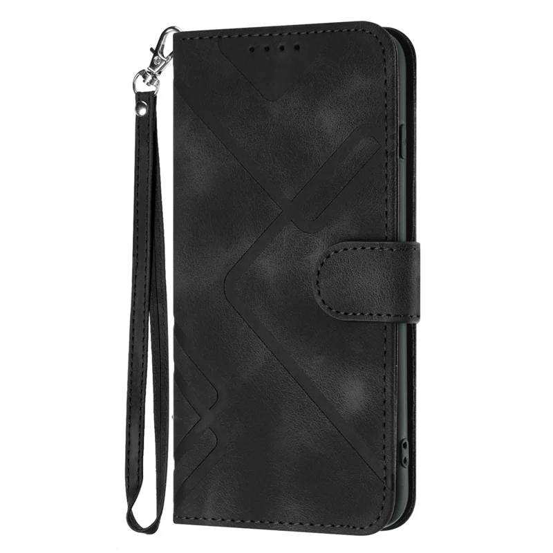 YX0040 For Samsung Galaxy S24 Case Wallet Imprinted Leather Phone Stand Cover - Black
