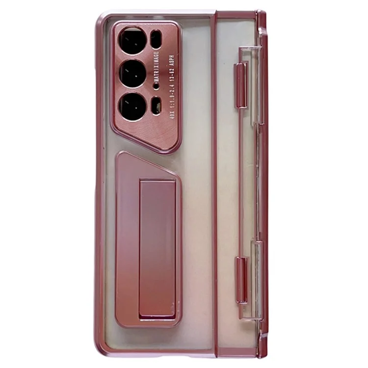 For Honor Magic V2 / V2 RSR Porsche Design Clear Case Kickstand Hard PC Phone Cover - Rose