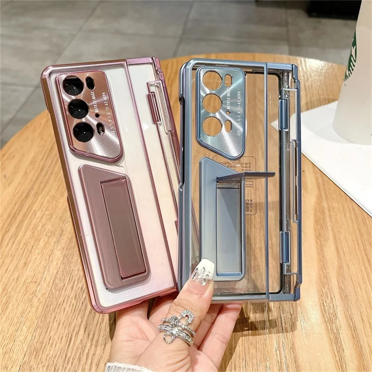 For Honor Magic V2 / V2 RSR Porsche Design Clear Case Kickstand Hard PC Phone Cover - Rose