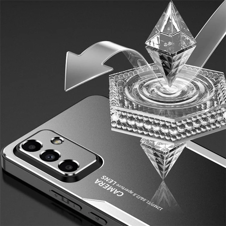 Pour Samsung Galaxy A34 5G Coque de protection antichoc en alliage d'aluminium + TPU + PC - Argent