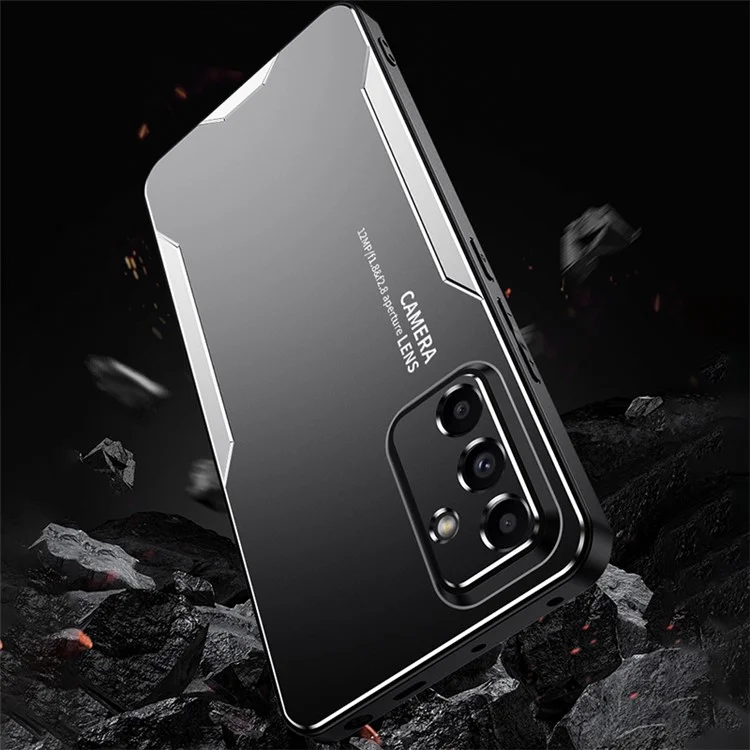 Pour Samsung Galaxy A34 5G Coque de protection antichoc en alliage d'aluminium + TPU + PC - Argent