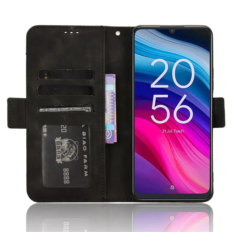 Per il caso del telefono TCL 505 T509K / T5094 Custodia multipla per slot per schede Portafoglio in pelle - Nero