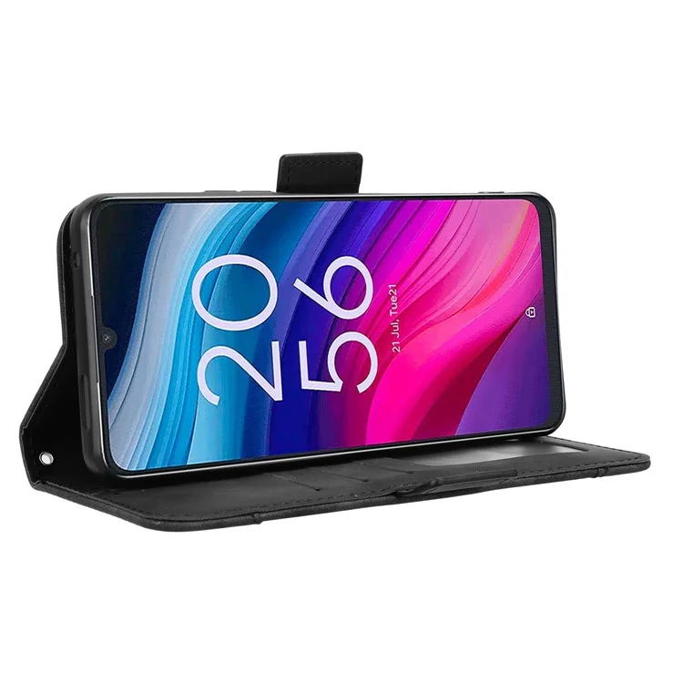 Per il caso del telefono TCL 505 T509K / T5094 Custodia multipla per slot per schede Portafoglio in pelle - Nero