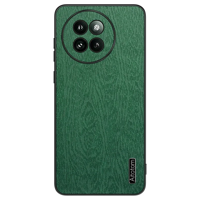 For Xiaomi Civi 4 Pro 5G / 14 Civi 5G Cell Phone Case Wood Texture Leather Coating PC+TPU Hybrid Shell - Green