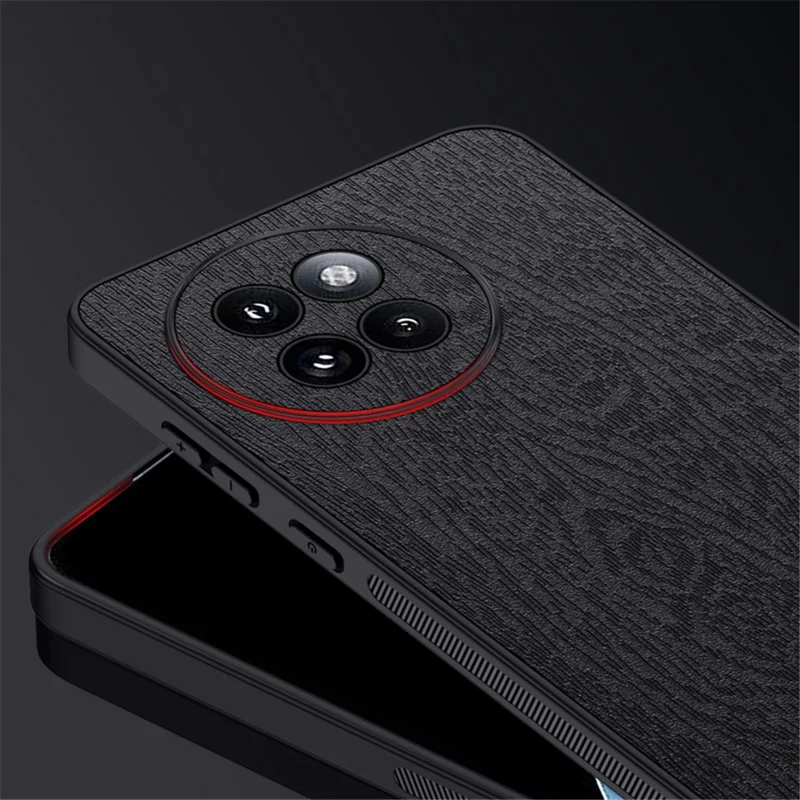 For Xiaomi Civi 4 Pro 5G / 14 Civi 5G Cell Phone Case Wood Texture Leather Coating PC+TPU Hybrid Shell - Green