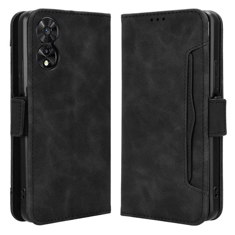 Pour TCL 50 SE Case PU Leather Multiple Card Slots Shockproof Flip Phone Cover - Noir