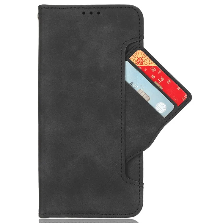 Pour TCL 50 SE Case PU Leather Multiple Card Slots Shockproof Flip Phone Cover - Noir