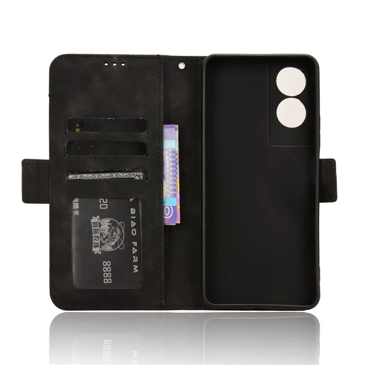 Pour TCL 50 SE Case PU Leather Multiple Card Slots Shockproof Flip Phone Cover - Noir