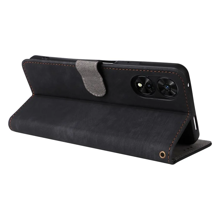 For TCL 50 SE Case RFID Blocking Wallet PU Leather Stand Phone Cover - Black