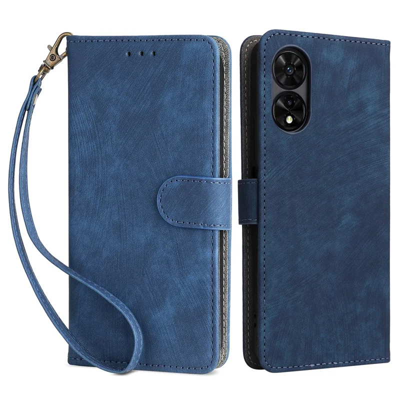 For TCL 50 SE Case RFID Blocking Wallet PU Leather Stand Phone Cover - Blue