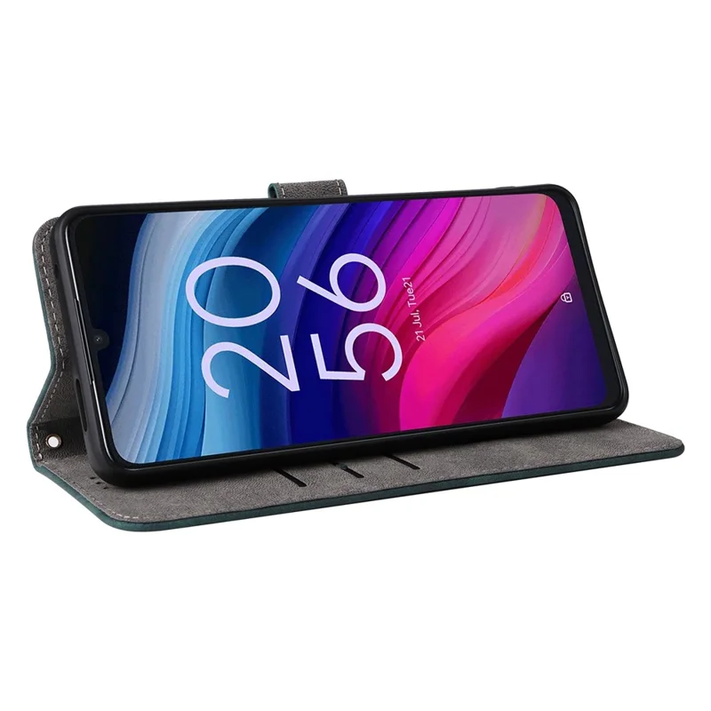 For TCL 50 SE Case RFID Blocking Wallet PU Leather Stand Phone Cover - Green