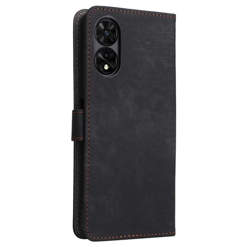 For TCL 505 T509K / T5094 Leather Case with Strap RFID Blocking Wallet Phone Cover - Black