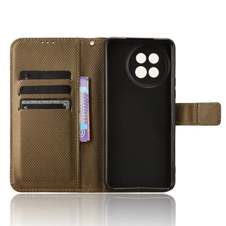 Pour Xiaomi Civi 4 Pro 5G / 14 Civi 5G Portefeuille Étui de Téléphone Support de Téléphone Texture de Diamant Cuir PU Étui à Rabat - Brun
