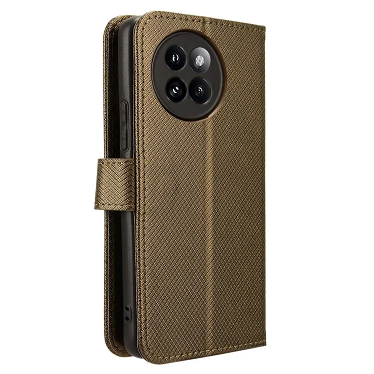Pour Xiaomi Civi 4 Pro 5G / 14 Civi 5G Portefeuille Étui de Téléphone Support de Téléphone Texture de Diamant Cuir PU Étui à Rabat - Brun