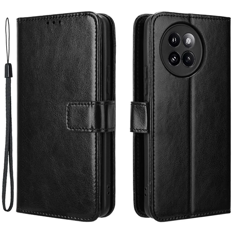 Pour Xiaomi Civi 4 Pro 5G / 14 Civi 5G Portefeuille Étui Texture Cheval Fou Pliable Stand Étui de Téléphone en Cuir - Noir