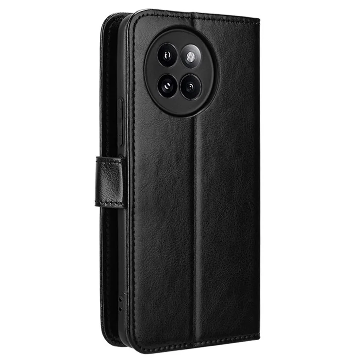 Pour Xiaomi Civi 4 Pro 5G / 14 Civi 5G Portefeuille Étui Texture Cheval Fou Pliable Stand Étui de Téléphone en Cuir - Noir