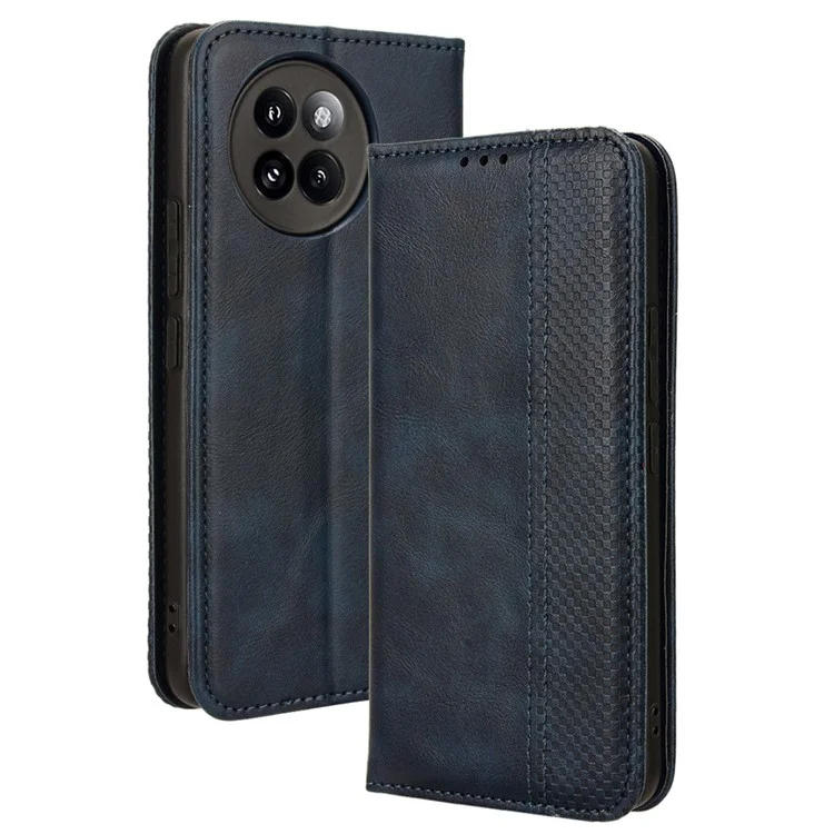 Pour Xiaomi Civi 4 Pro 5G / 14 Civi 5G Étui de téléphone en cuir PU Support magnétique Couverture de texture rétro - Bleu