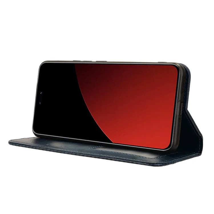 Pour Xiaomi Civi 4 Pro 5G / 14 Civi 5G Étui de téléphone en cuir PU Support magnétique Couverture de texture rétro - Bleu