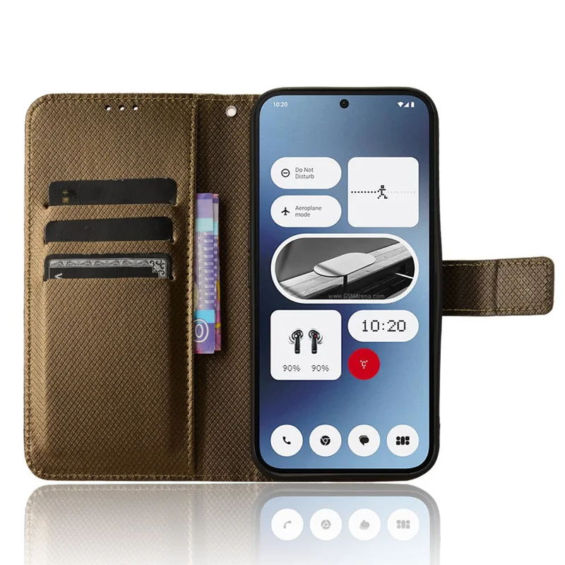 For Nothing Phone (2a) Plus / Phone (2a) Wallet Case Diamond Texture PU Leather Protective Phone Cover - Brown