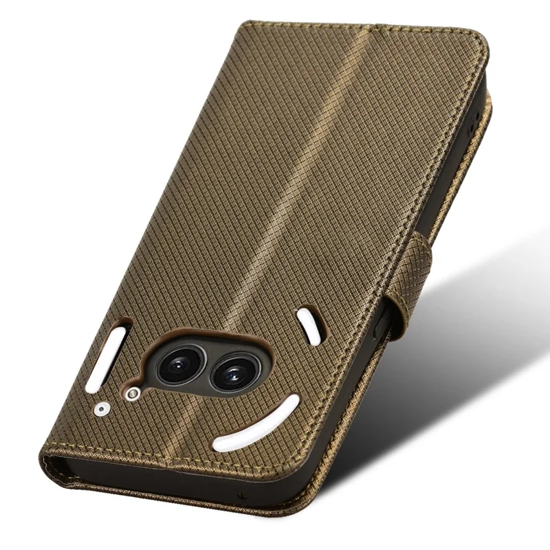 For Nothing Phone (2a) Plus / Phone (2a) Wallet Case Diamond Texture PU Leather Protective Phone Cover - Brown