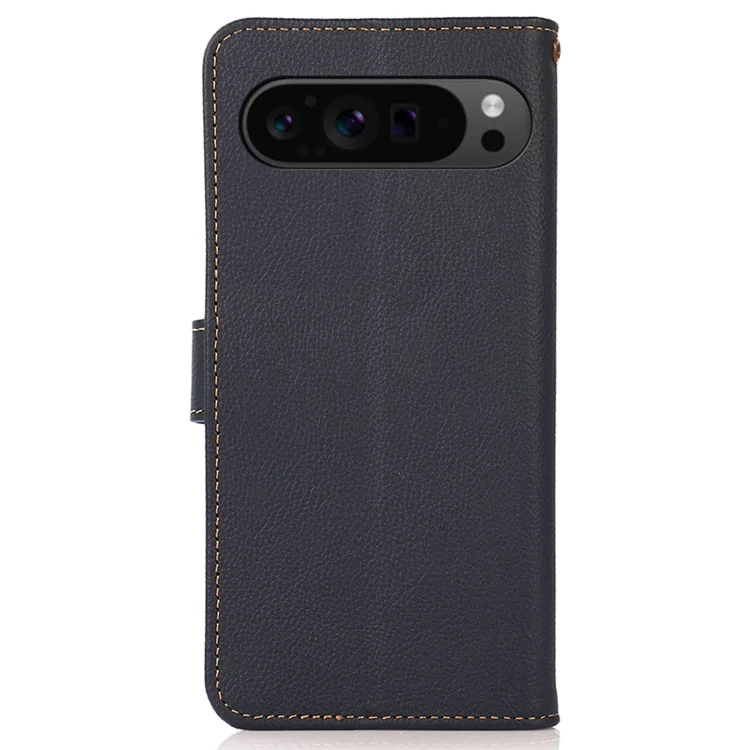 KHAZNEH чехол для Google Pixel 9 Pro XL с защитой RFID, натуральная кожа коровы, бумажник, чехол для телефона - синий