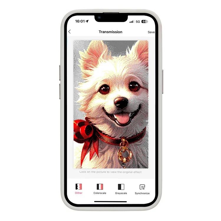 Encre Pour Iphone 13 / 14 Boîtier pc + Tpu 4 Couleurs E Ink Case DIY Smart Affichage Couverture Téléphonique Personnalisée - Gris