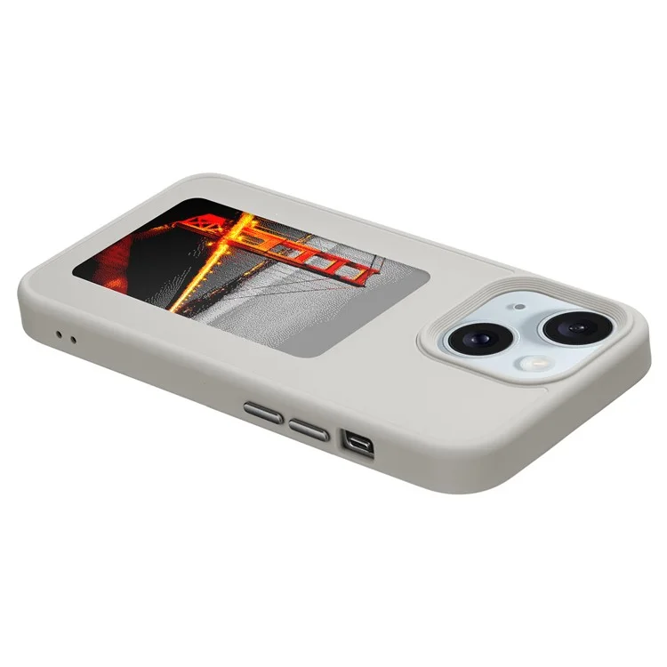 Encre Pour Iphone 13 / 14 Boîtier pc + Tpu 4 Couleurs E Ink Case DIY Smart Affichage Couverture Téléphonique Personnalisée - Gris