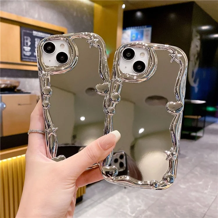 For iPhone 13 Drop Proof TPU Case Electroplating Mirror Surface Phone Cover