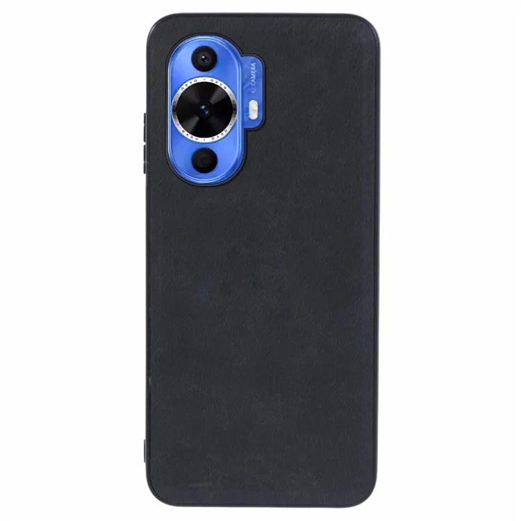 Per Huawei nova 11 / nova 12s 4G / nova 12 Lite 4G Case Retro Texture Leather+PC+TPU Anti-drop Phone Cover - Black