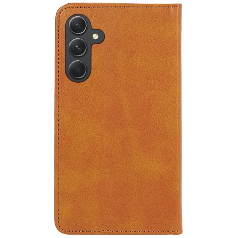 Para Samsung Galaxy M55 5G / C55 5G / F55 5G Funda Textura Ternera PU Leather Wallet Business Phone Cover - Khaki