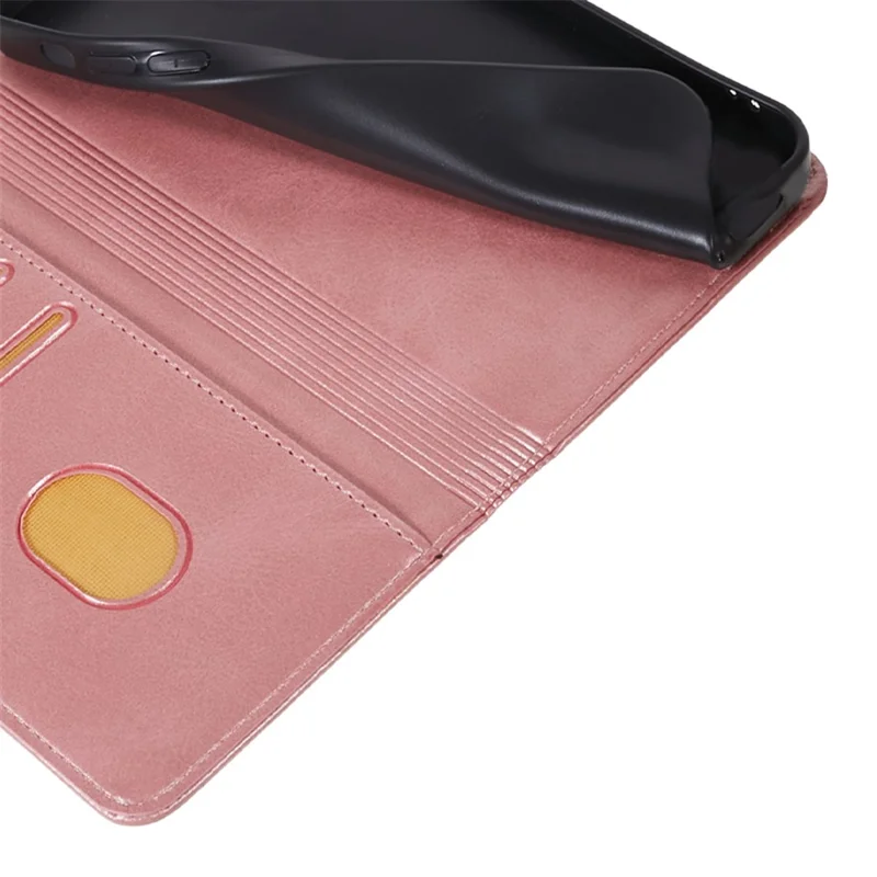 For Samsung Galaxy M55 5G / C55 5G / F55 5G Case Calf Texture PU Leather Wallet Business Phone Cover - Rose Gold