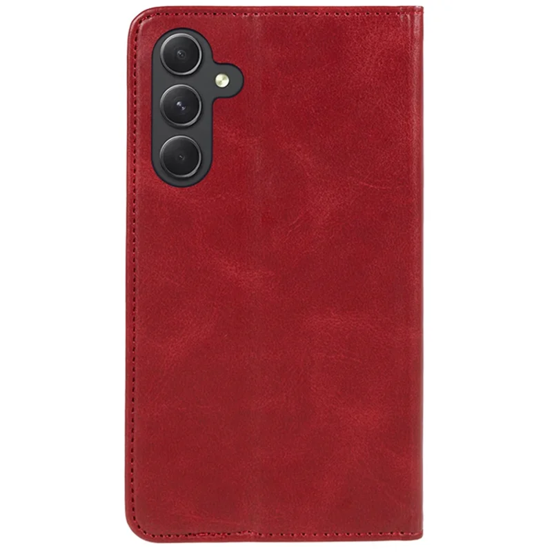 Para Samsung Galaxy M55 5G / C55 5G / F55 5G Case Calf Texture PU Leather Wallet Business Phone Cover - Vermelho