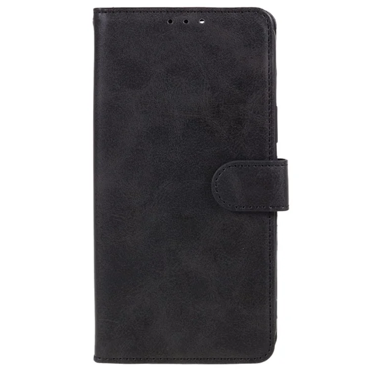 For Samsung Galaxy M55 5G / C55 5G / F55 5G Case Calf Texture Magnetic Clasp Leather Wallet Phone Cover - Black