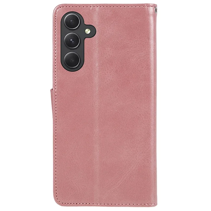 For Samsung Galaxy M55 5G / C55 5G / F55 5G Case Calf Texture Magnetic Clasp Leather Wallet Phone Cover - Rose Gold