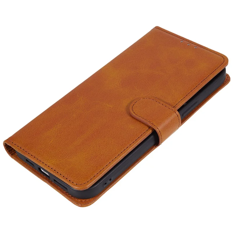 For Samsung Galaxy M55 5G / C55 5G / F55 5G Case Calf Texture Magnetic Clasp Leather Wallet Phone Cover - Khaki