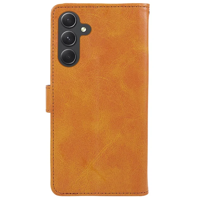 For Samsung Galaxy M55 5G / C55 5G / F55 5G Case Calf Texture Magnetic Clasp Leather Wallet Phone Cover - Khaki