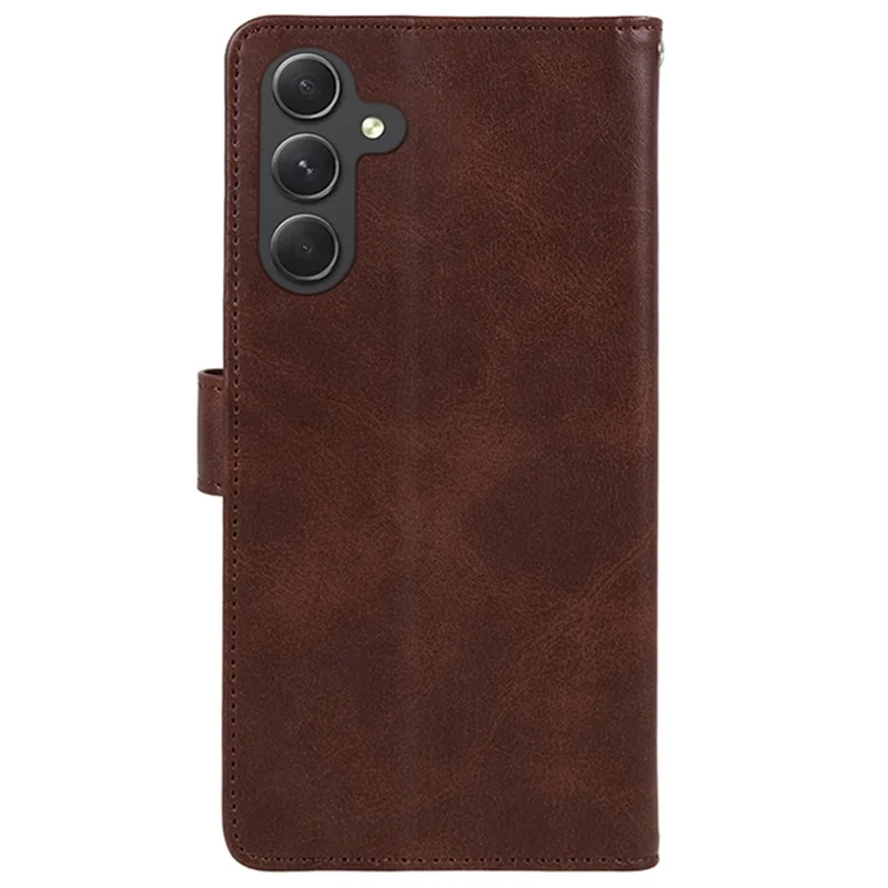 For Samsung Galaxy M55 5G / C55 5G / F55 5G Case Calf Texture Magnetic Clasp Leather Wallet Phone Cover - Brown