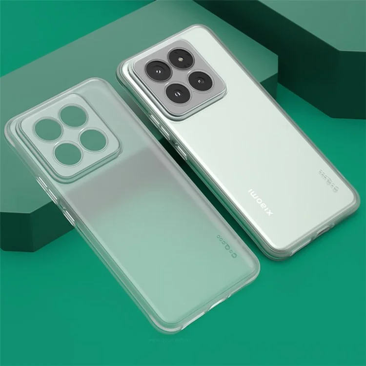 Q.COO For Xiaomi 14 Pro Protective Case Anti-Scratch Soft TPU Phone Cover - Transparent