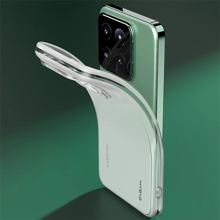 Q.COO For Xiaomi 14 Pro Protective Case Anti-Scratch Soft TPU Phone Cover - Transparent