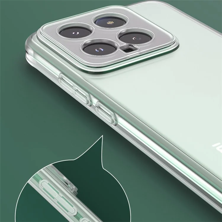 Q.COO For Xiaomi 14 Pro Protective Case Anti-Scratch Soft TPU Phone Cover - Transparent