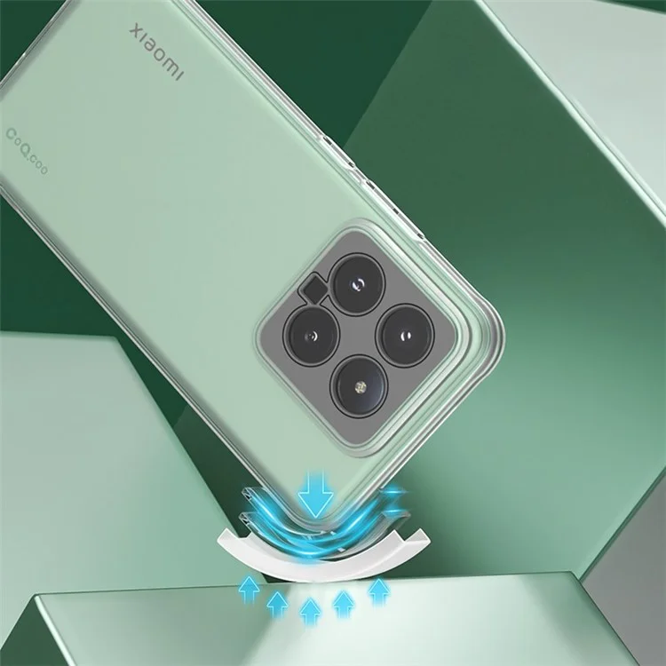 Q.COO For Xiaomi 14 Pro Protective Case Anti-Scratch Soft TPU Phone Cover - Transparent