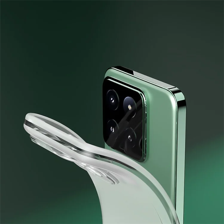 Q.COO Para Xiaomi 14 Case Soft TPU Capa de Celular Absorvente de Choque - Transparente