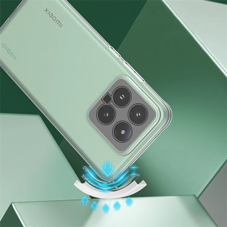 Q.COO Para Xiaomi 14 Case Soft TPU Capa de Celular Absorvente de Choque - Transparente
