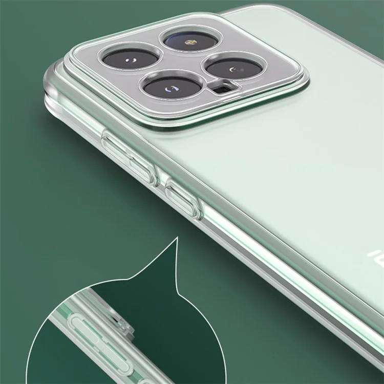 Q.COO Para Xiaomi 14 Case Soft TPU Capa de Celular Absorvente de Choque - Transparente