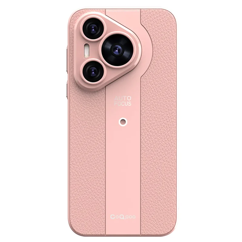 Q.COO For Huawei Pura 70 Case  Shockproof PU Leather+TPU+Acrylic Phone Cover - Pink