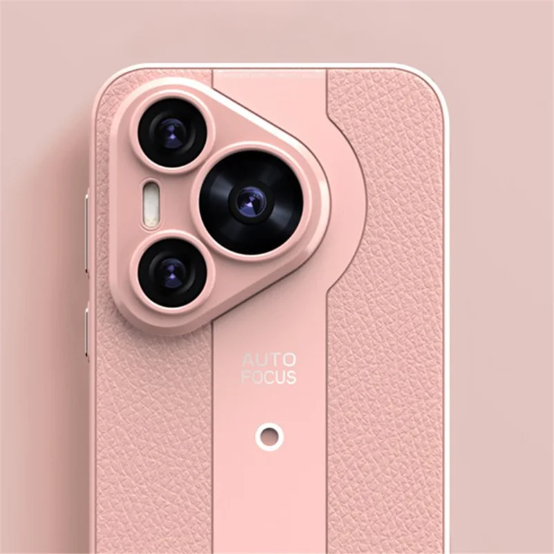 Q.COO For Huawei Pura 70 Case  Shockproof PU Leather+TPU+Acrylic Phone Cover - Pink