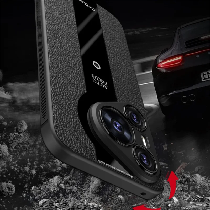 Q.COO For Huawei Pura 70 Pro / Pura 70 Pro+ Case Shockproof PU+TPU+Acrylic Phone Cover - Black