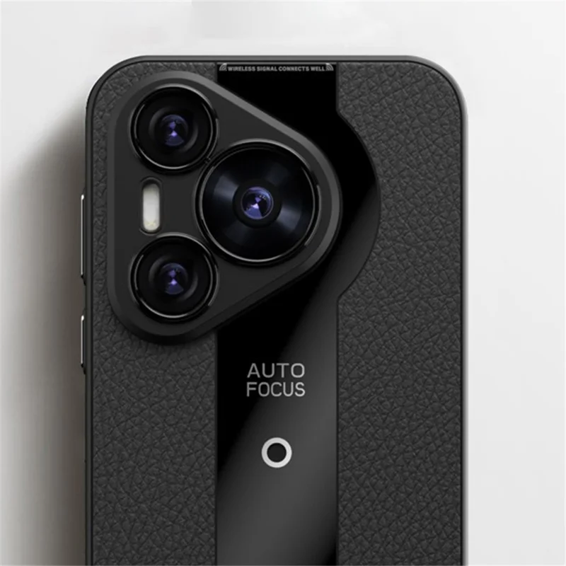 Q.COO For Huawei Pura 70 Pro / Pura 70 Pro+ Case Shockproof PU+TPU+Acrylic Phone Cover - Black